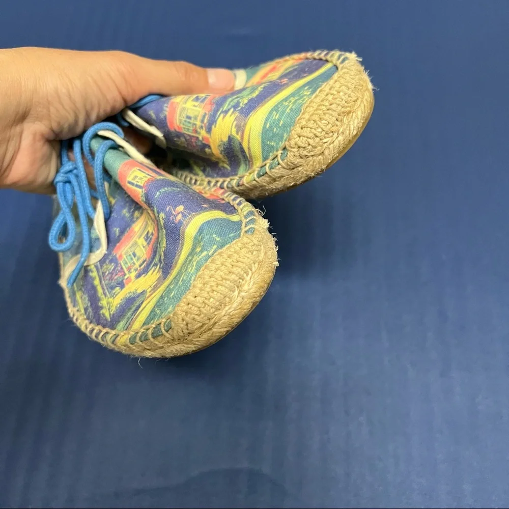 We Are Welcome Soludos Espadrilles Rare Blue Lace Size 8